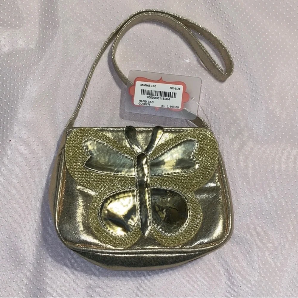 By Minnie Minors Gold Butterfly Accent Bag